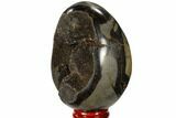 Septarian Dragon Egg Geode - Black Crystals #118712-2